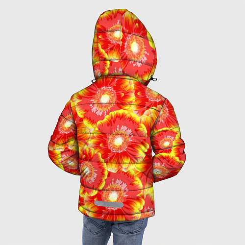 Зимняя куртка для мальчика Цветы / 3D-Черный – фото 4