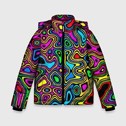 Куртка зимняя для мальчика Психоделика, цвет: 3D-черный
