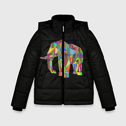 Куртка зимняя для мальчика Слон, цвет: 3D-черный