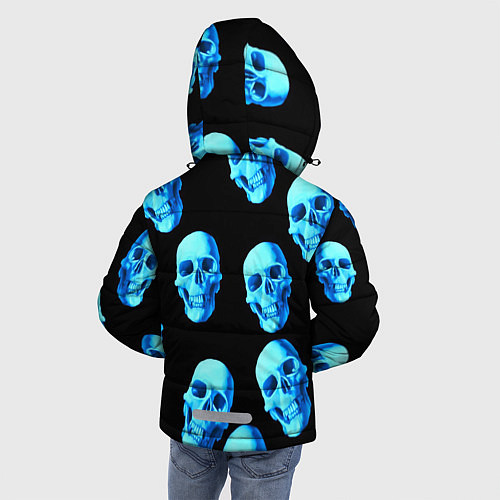 Зимняя куртка для мальчика Черепа стиль / 3D-Черный – фото 4