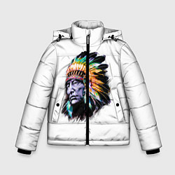 Куртка зимняя для мальчика Индеец, цвет: 3D-черный