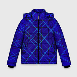 Зимняя куртка для мальчика Сине-черная геометрия 3D