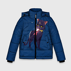 Куртка зимняя для мальчика КИСА С ТЕЛЕФОНОМ, цвет: 3D-черный