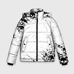 Куртка зимняя для мальчика БЕЛЫЕ ЧЕРЕПА, цвет: 3D-черный
