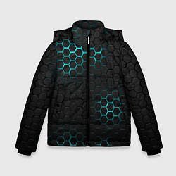 Куртка зимняя для мальчика СТАЛЬНАЯ НЕОНОВАЯ БРОНЯ, цвет: 3D-черный