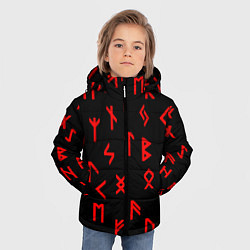 Куртка зимняя для мальчика КРАСНЫЕ РУНЫ, цвет: 3D-черный — фото 2