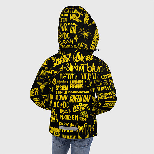 Зимняя куртка для мальчика Логотипы рок групп GOLD / 3D-Черный – фото 4