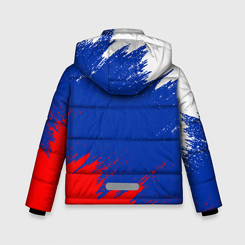 Зимняя куртка для мальчика РОССИЯ ТРИКОЛОР / 3D-Светло-серый – фото 2