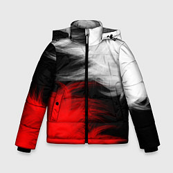 Куртка зимняя для мальчика ПЕРЬЯ, цвет: 3D-черный