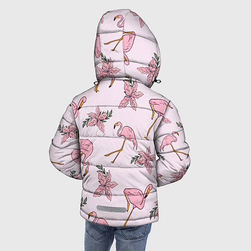 Зимняя куртка для мальчика Розовый фламинго / 3D-Черный – фото 4