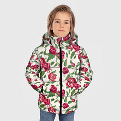 Куртка зимняя для мальчика Цветочный узор, цвет: 3D-черный — фото 2