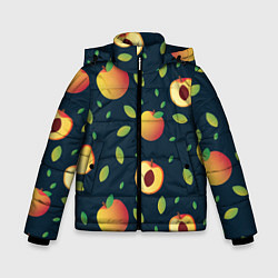Куртка зимняя для мальчика Фруктовый арт, цвет: 3D-черный