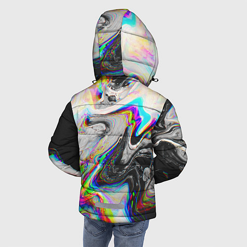 Зимняя куртка для мальчика DIGITAL ABSTRACT GLITCH / 3D-Красный – фото 4