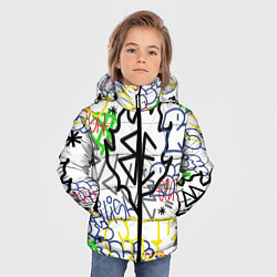 Куртка зимняя для мальчика BILLIE EILISH GRAFFITI, цвет: 3D-красный — фото 2