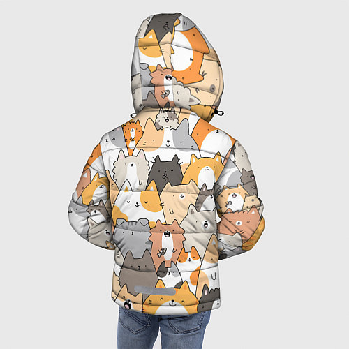 Зимняя куртка для мальчика Кошачья стая / 3D-Черный – фото 4