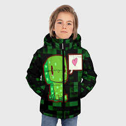 Куртка зимняя для мальчика Minecraft Creeper, цвет: 3D-светло-серый — фото 2