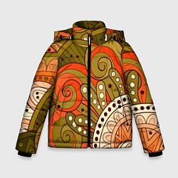 Зимняя куртка для мальчика Детский оранжево-болотный