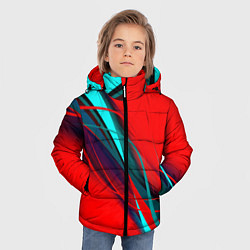 Куртка зимняя для мальчика GEOMETRY STRIPES, цвет: 3D-черный — фото 2