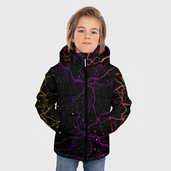 Куртка зимняя для мальчика Молнии, цвет: 3D-черный — фото 2