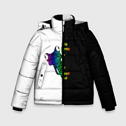 Куртка зимняя для мальчика Лягуха, цвет: 3D-черный