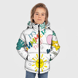 Куртка зимняя для мальчика Summer time, цвет: 3D-черный — фото 2