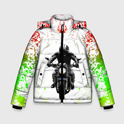 Куртка зимняя для мальчика МОТОЦИКЛЫ, цвет: 3D-черный