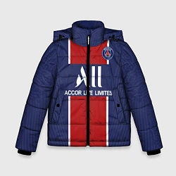 Куртка зимняя для мальчика PSG home 20-21, цвет: 3D-красный