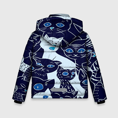 Зимняя куртка для мальчика КОТЯТА ПАТТЕРН / 3D-Светло-серый – фото 2