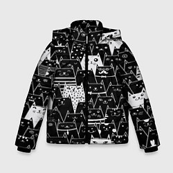 Куртка зимняя для мальчика КОТЫ BLACK, цвет: 3D-светло-серый