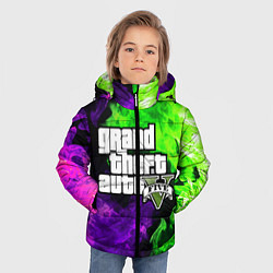 Куртка зимняя для мальчика GTA 5, цвет: 3D-светло-серый — фото 2