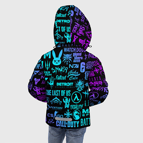 Зимняя куртка для мальчика ЛОГОТИПЫ ИГР / 3D-Черный – фото 4