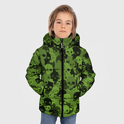 Куртка зимняя для мальчика Камуфляж Черепа Текстура, цвет: 3D-черный — фото 2