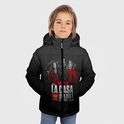 Куртка зимняя для мальчика Бумажный дом, цвет: 3D-черный — фото 2