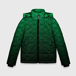 Куртка зимняя для мальчика Узор зеленая чешуя дракон, цвет: 3D-светло-серый