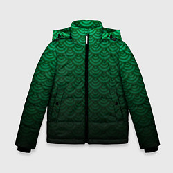 Куртка зимняя для мальчика Узор зеленая чешуя дракон, цвет: 3D-черный