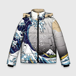 Зимняя куртка для мальчика The great wave off kanagawa