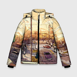 Куртка зимняя для мальчика GTA San Andreas, цвет: 3D-светло-серый