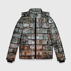 Куртка зимняя для мальчика Кирпичная стена потеки краска, цвет: 3D-черный