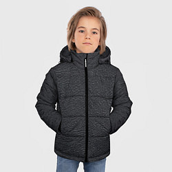 Куртка зимняя для мальчика Текстура черная кожа рельеф, цвет: 3D-светло-серый — фото 2