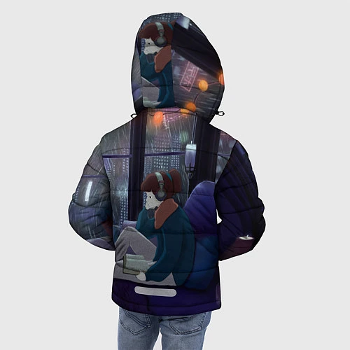 Зимняя куртка для мальчика СИЖУ ДОМА / 3D-Черный – фото 4