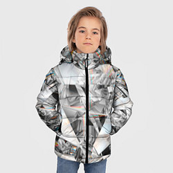 Куртка зимняя для мальчика Зеркальный калейдоскоп, цвет: 3D-красный — фото 2