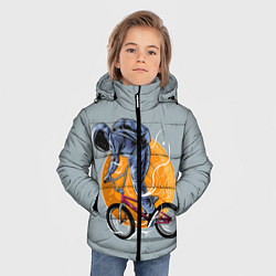 Куртка зимняя для мальчика Космический велосипедист Z, цвет: 3D-черный — фото 2