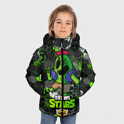 Куртка зимняя для мальчика Спайк brawl stars Spike, цвет: 3D-черный — фото 2