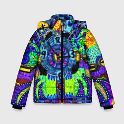 Куртка зимняя для мальчика КИСЛОТА ГОРОД, цвет: 3D-черный