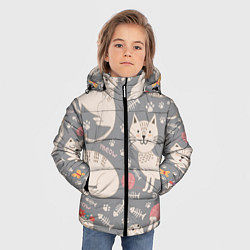 Куртка зимняя для мальчика Милые кошечки, цвет: 3D-черный — фото 2