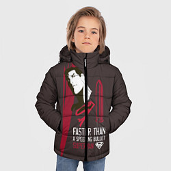 Куртка зимняя для мальчика Faster than a speeding bullet, цвет: 3D-светло-серый — фото 2