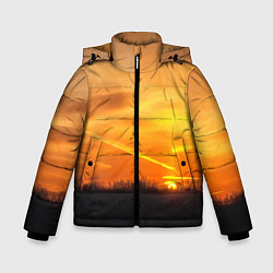Куртка зимняя для мальчика Закат, цвет: 3D-черный