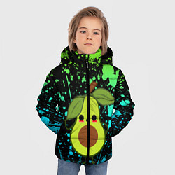 Куртка зимняя для мальчика Авокадо, цвет: 3D-черный — фото 2