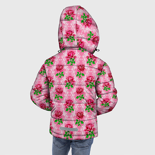Зимняя куртка для мальчика Декор из нежных роз / 3D-Черный – фото 4
