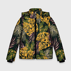 Куртка зимняя для мальчика Тропический лес, цвет: 3D-черный